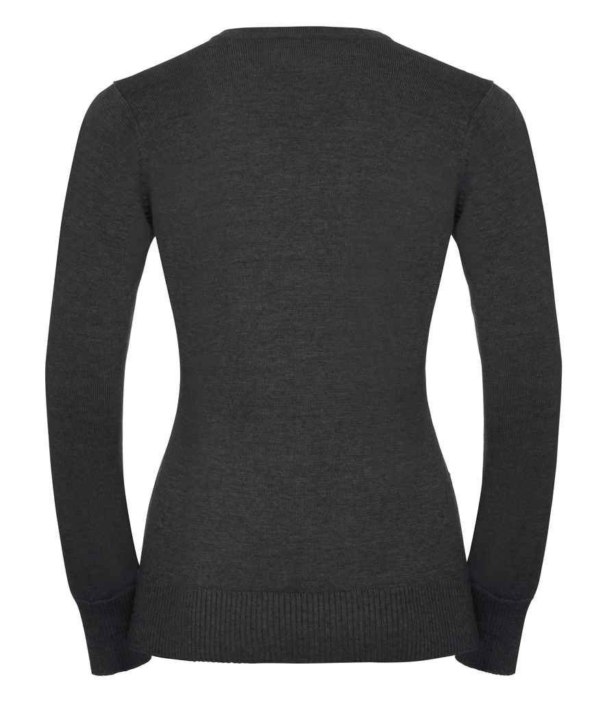 Russell Athletic Collection Ladies Cotton Acrylic V Neck Sweater