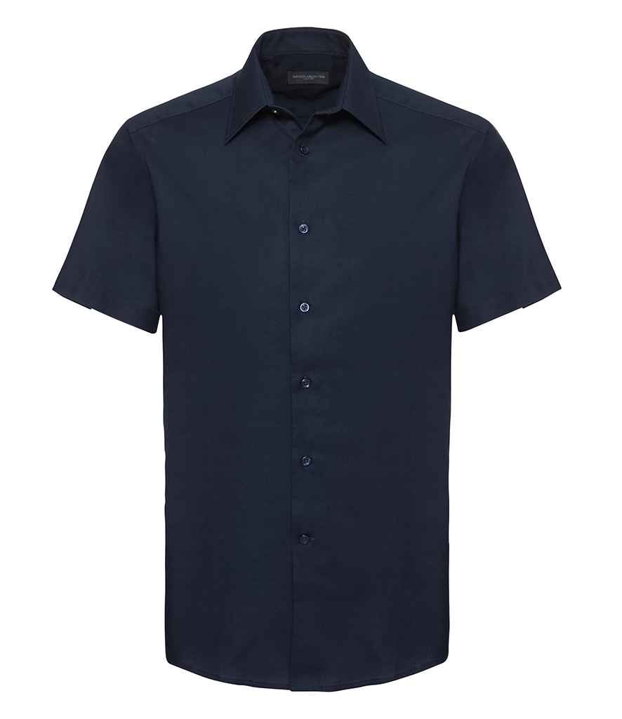 Russell Athletic Collection Short Sleeve Tailored Oxford Shirt