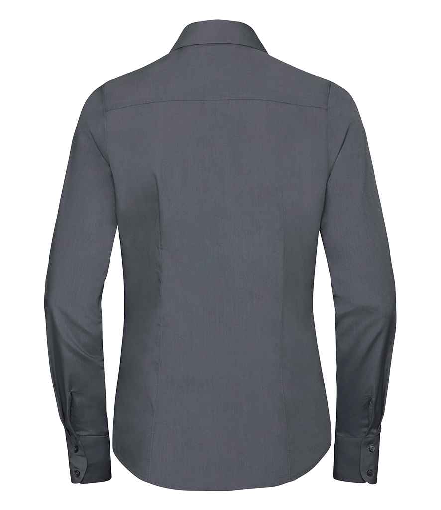 Russell Athletic Collection Ladies Long Sleeve Fitted Poplin Shirt