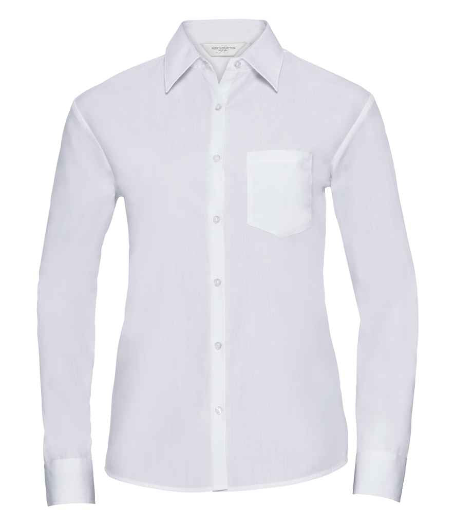 Russell Athletic Collection Ladies Long Sleeve Easy Care Poplin Shirt