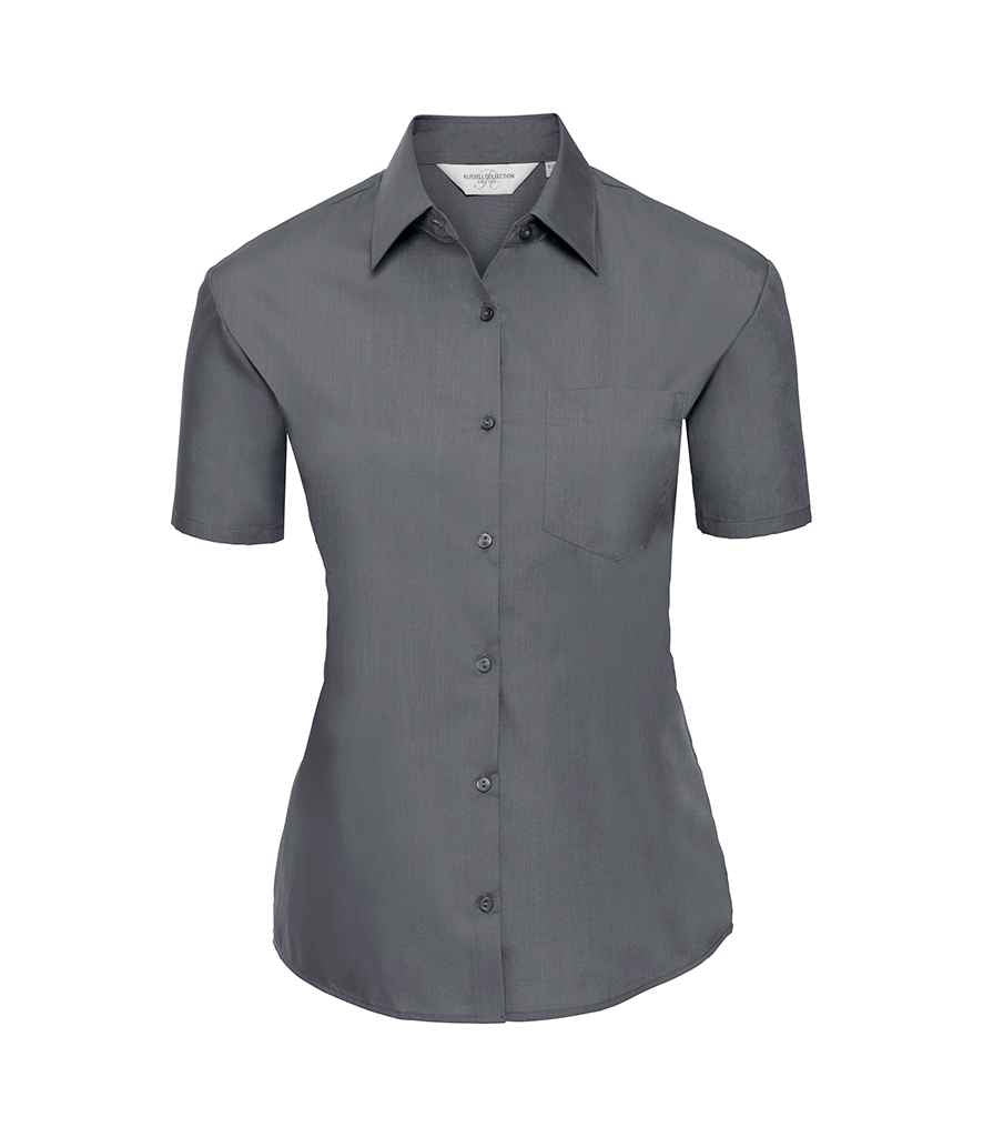 Russell Athletic Collection Ladies Short Sleeve Easy Care Poplin Shirt