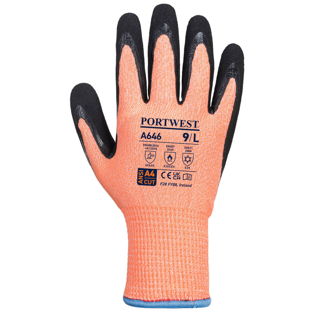 Portwest Cut D13 Nitrile Viz-Tex Cold Glove A646