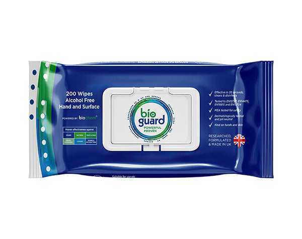 Bioguard 200 Soft Pack Hand and Surface Wipes Alcohol Free