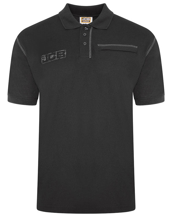 JCB TRADE WORK POLO Shirt BLACK