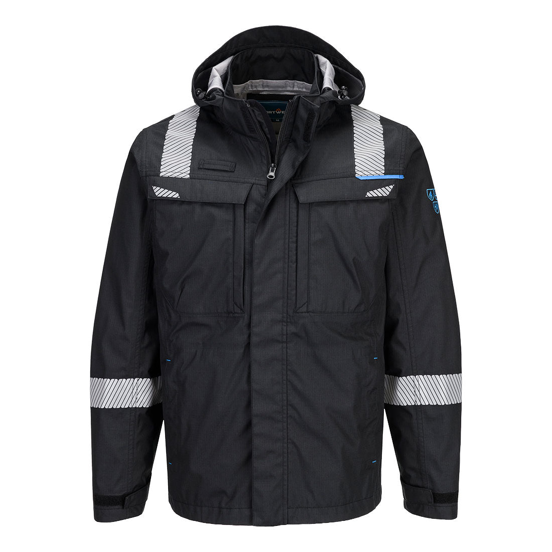 Portwest WX3 Modaflame Rain+ FR Shell Jacket Black FR619