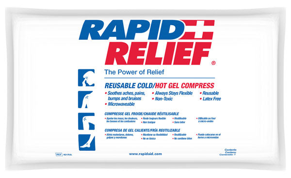 Rapid Relief Deluxe Hot/Cold Gel Compress With Contour Gel 6"X 5"