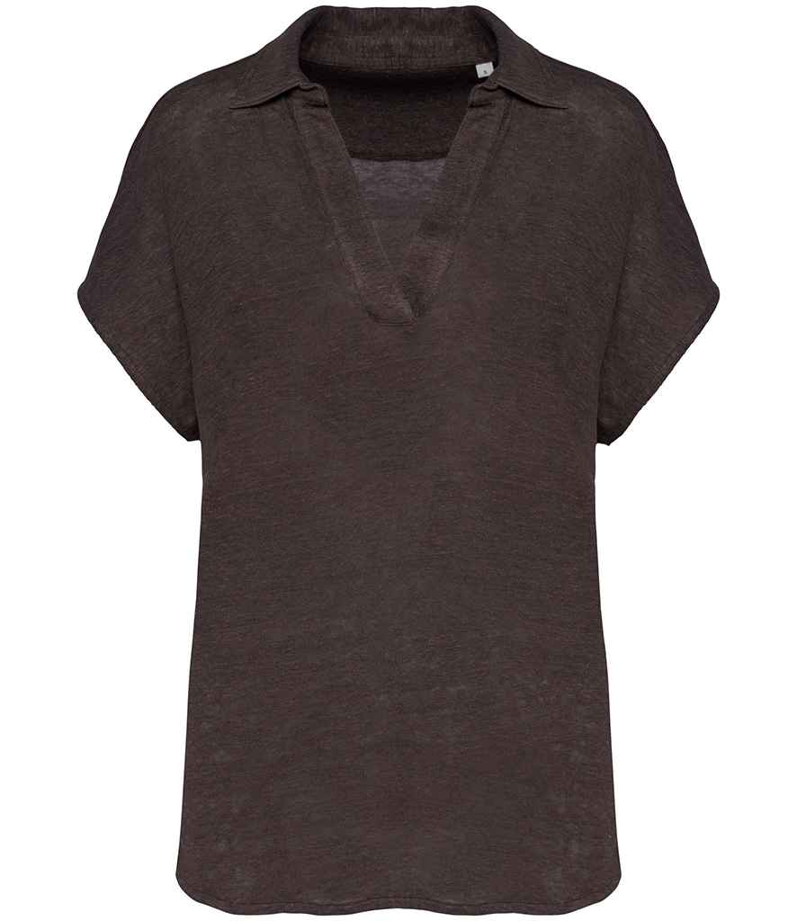 Spasso Ladies Linen Polo Shirt