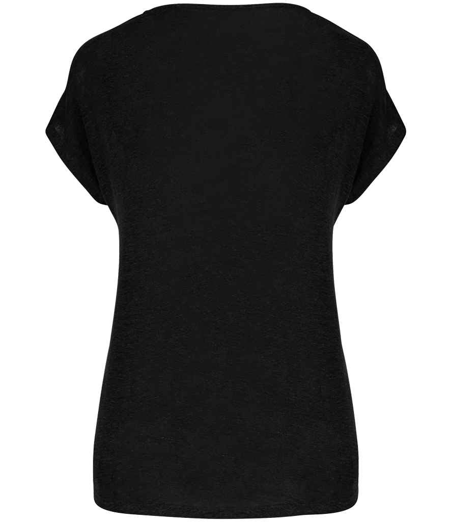 Spasso Ladies V Neck Linen T-Shirt