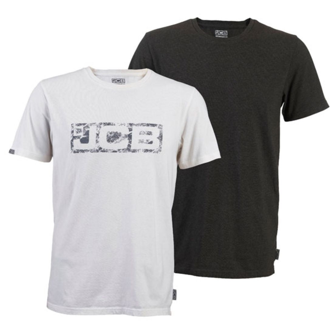 JCB ESSENTIAL TWIN PACK GREY & WHITE T-SHIRTS