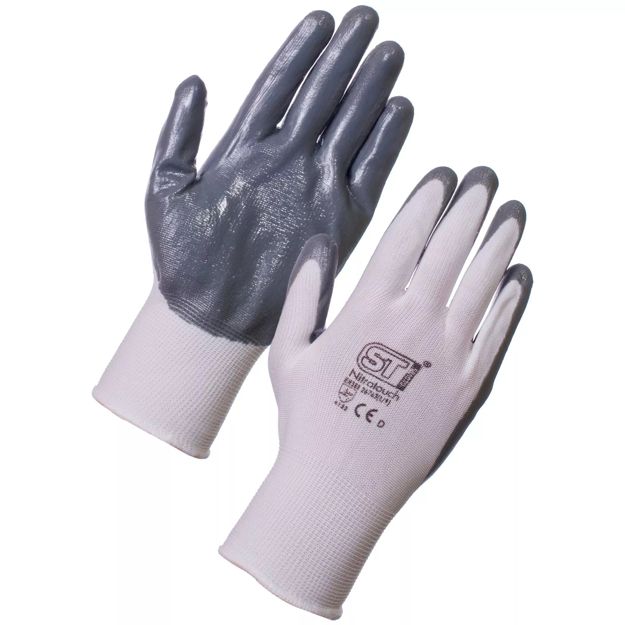 12 Pairs PREMIUM NITRILE COATED Red Nylon Work Gloves Builders Gardening Grip