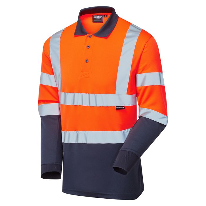 Supertouch Hi-Vis 2 Tone Long Sleeve Bird Eye Polo Shirt