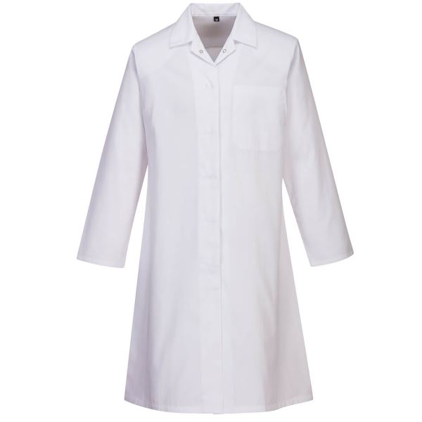 Portwest White Women's Food Coat, One Pocket 