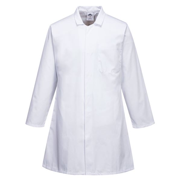 Portwest White Men’s Food Coat, Three Pockets 