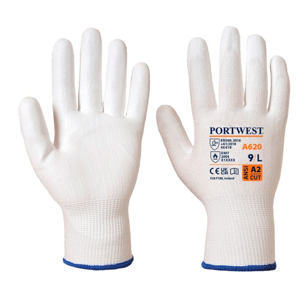 Portwest White LR Cut PU Palm Glove 