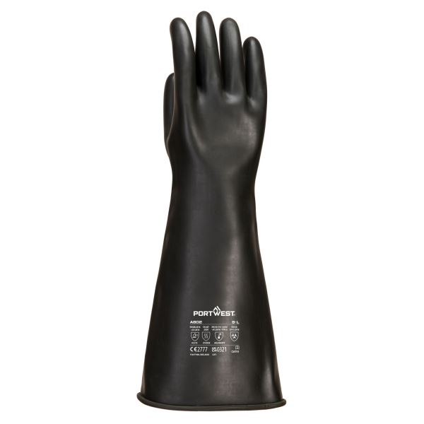 Black Heavyweight Latex Rubber Gauntlet 