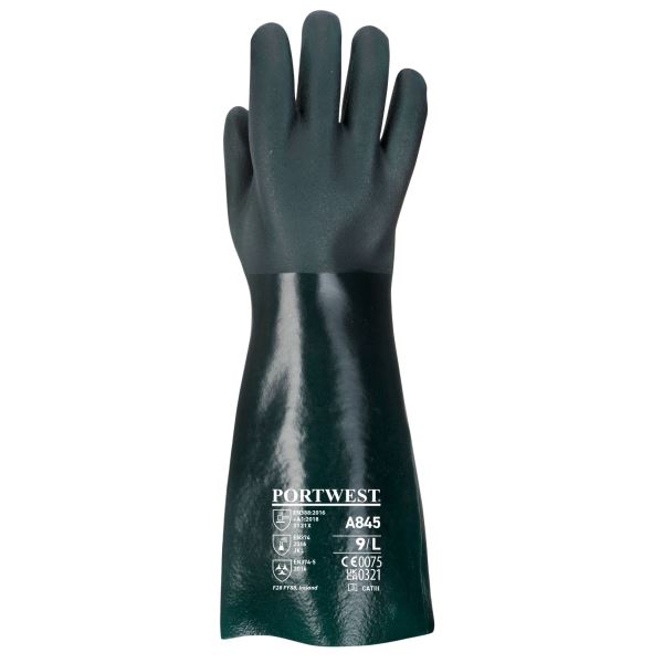 Portwest Green Double Dipped PVC Gauntlet 45cm 