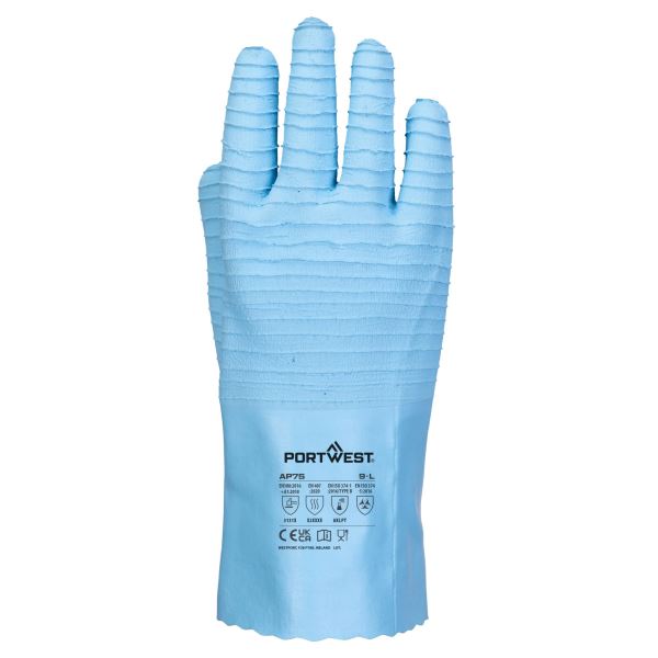 Blue FD Chemical B Latex Gauntlet 