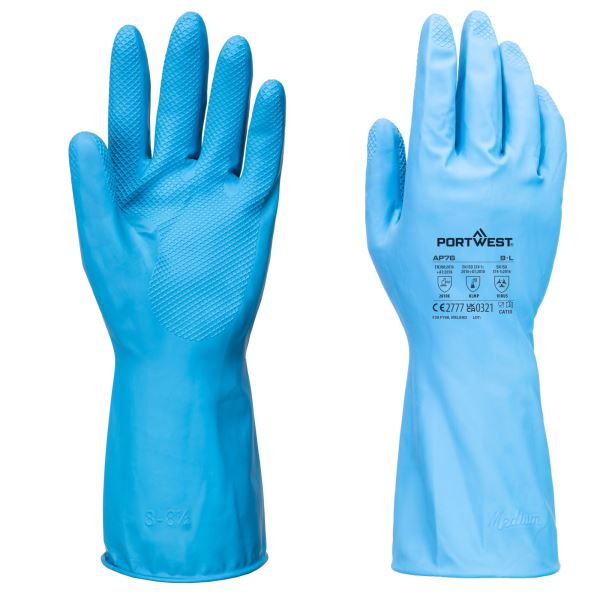 Blue FD Chemical B Latex Light Gauntlet (Pk12) 