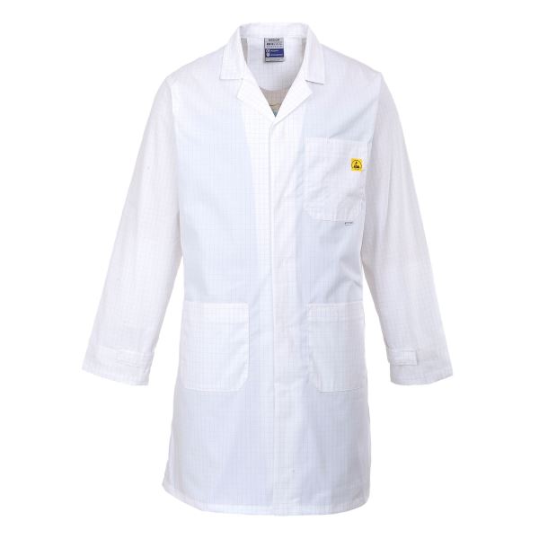 Portwest White Anti-Static ESD Coat 