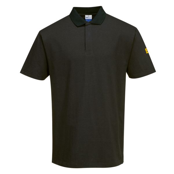 Portwest Black Anti-Static ESD Polo Shirt S/S 