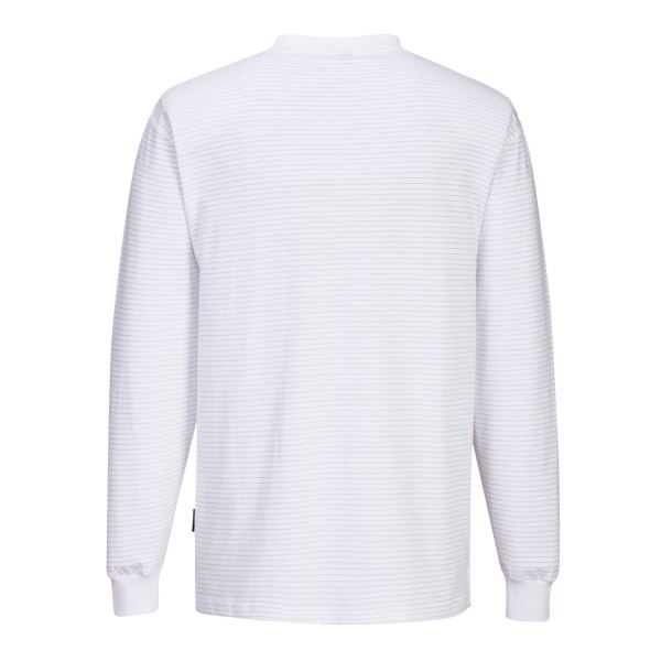 White Anti-Static ESD T-Shirt L/S 