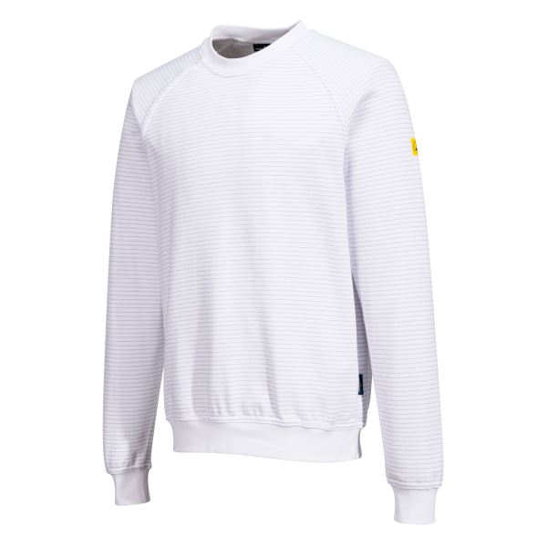 White Anti-Static ESD Sweatshirt 