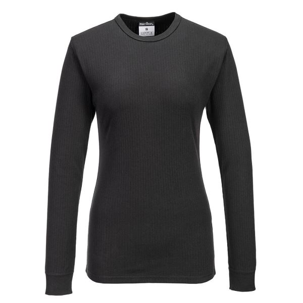 Black Women's Thermal T-Shirt Long Sleeve 