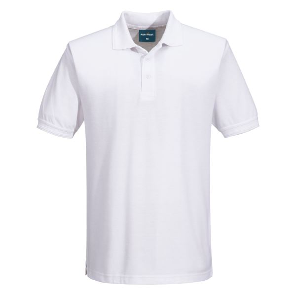 Portwest White Naples Polo Shirt S/S 