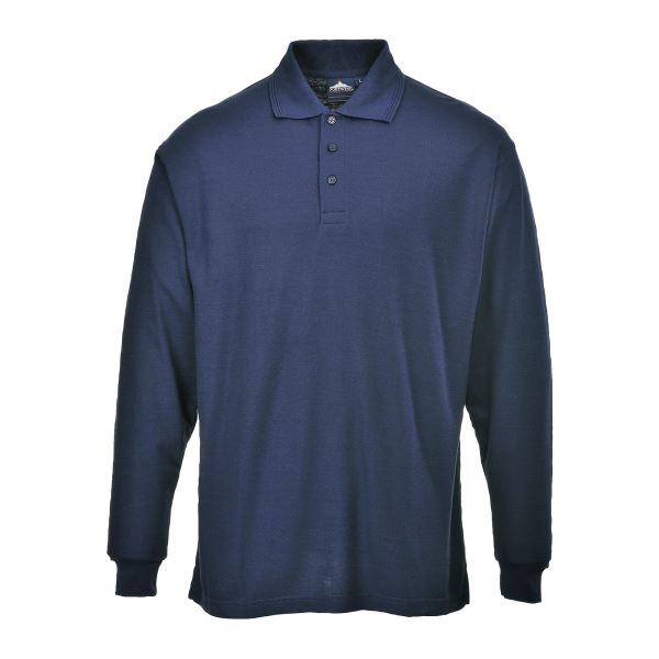 Navy Genoa Long Sleeved Polo Shirt 