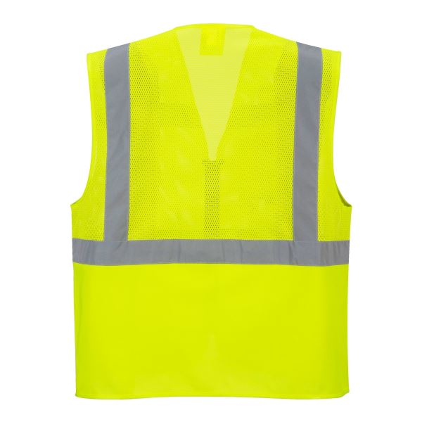 Yellow Madrid Hi-Vis Half Mesh Executive Vest  