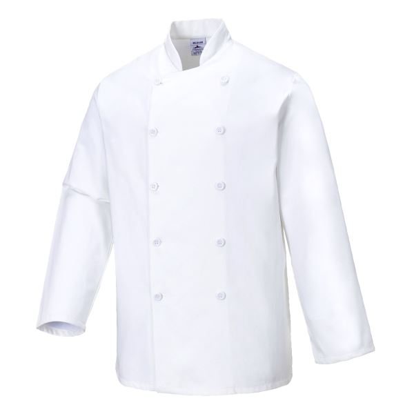 White Sussex Chefs Jacket L/S 