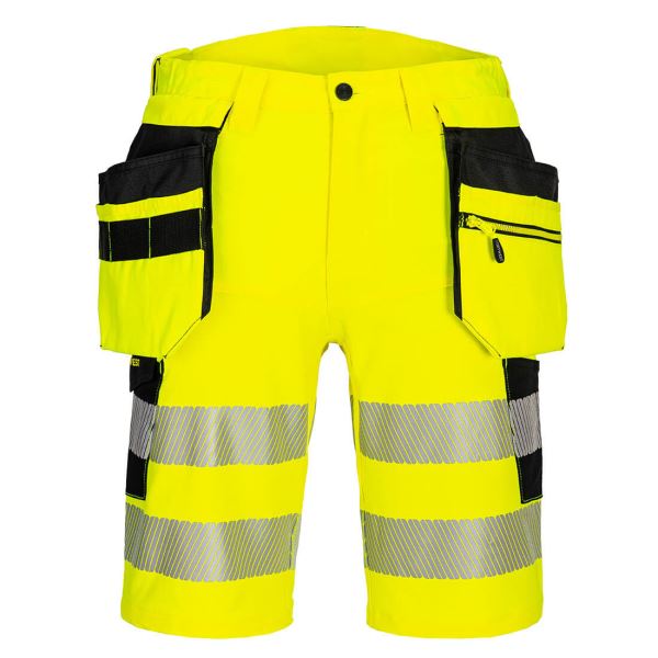 Yellow/black DX4 Hi-Vis Holster Pocket Shorts 