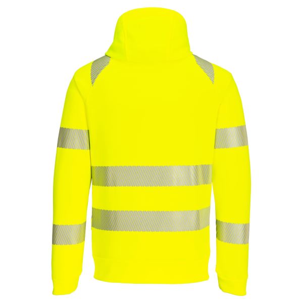 Portwest Yellow Black DX4 Hi-Vis Funnel Neck Zipped Sweatshirt 