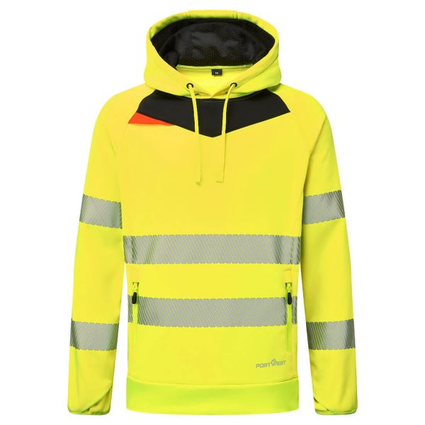 Yellow/black DX4 Hi-Vis Overhead Hoodie 