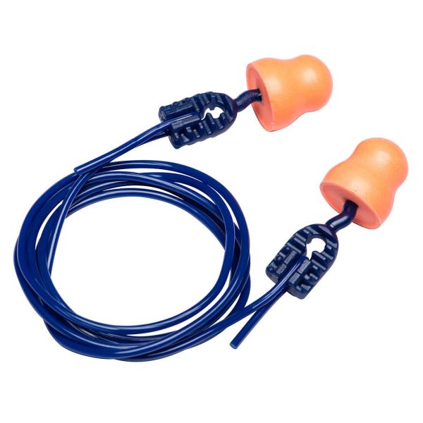 Orange Easy Fit PU Ear Plugs Corded (200 Pairs) 