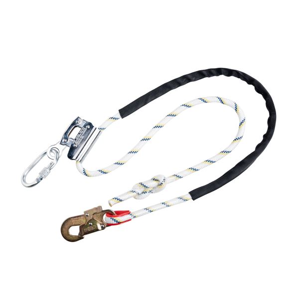 White Work Positioning 2m Lanyard with Grip Adjuster 