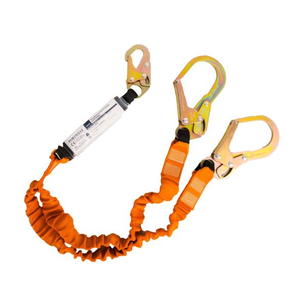 Black/orange Double 140kg 1.8m Lanyard with Shock Absorber 