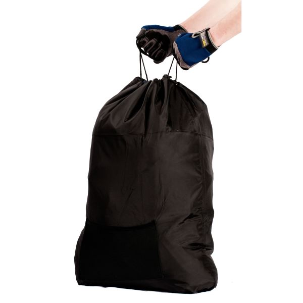 Black Nylon Drawstring Bag 