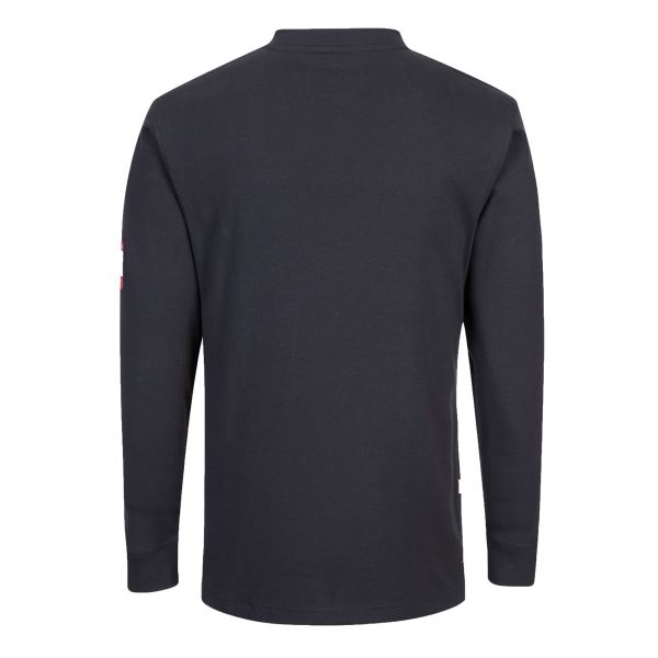 Navy Bizflame Knit Antistatic FR Henley 