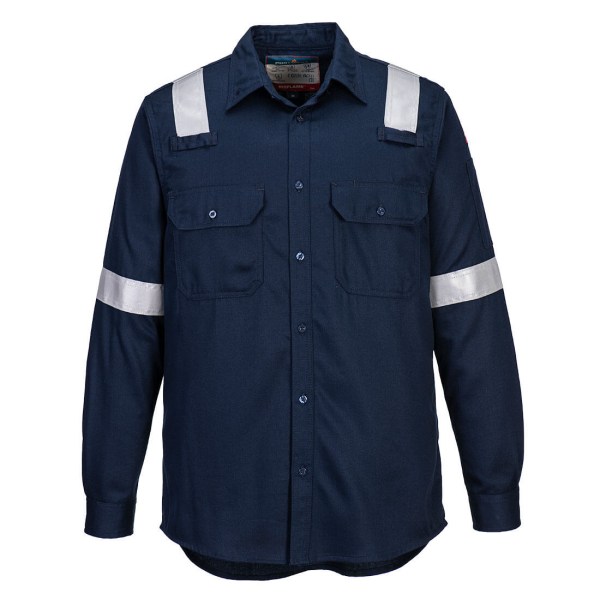 Portwest Navy FR Lightweight Anti-static Shirt 