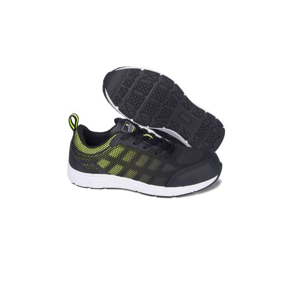 Black/green Steel Textile Trainer  S1P FO SR 