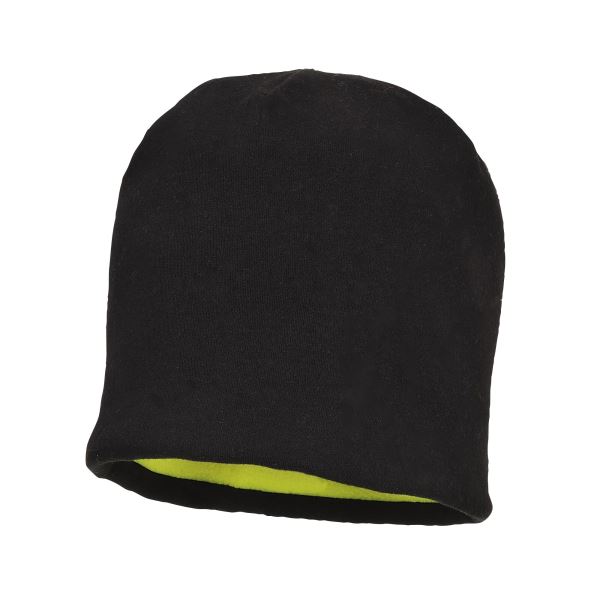 Yellow/black Reversible Hi-Vis Beanie Hat 