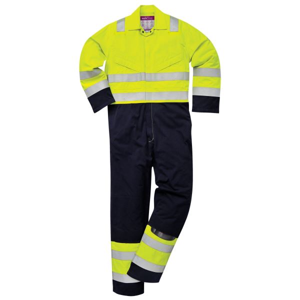 Portwest Yellow Navy Hi-Vis Modaflame Coverall 