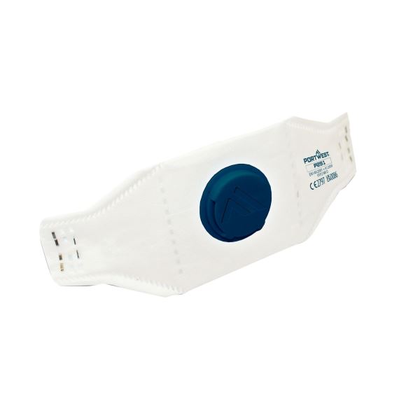 White EAGLE FFP2 Valved Dolomite Fold Flat Respirator (Pk10) 