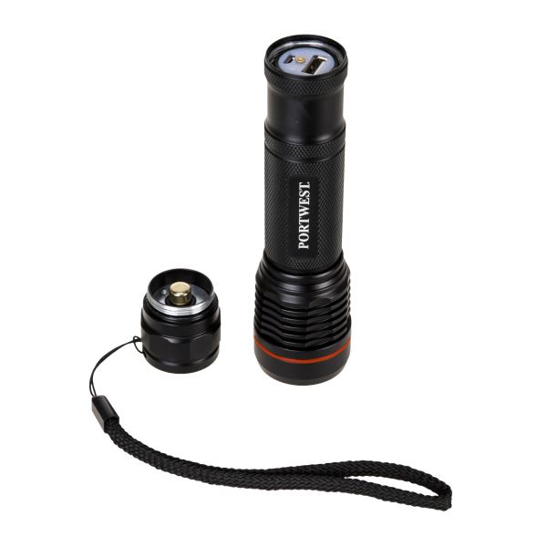 Black USB Rechargeable Torch 