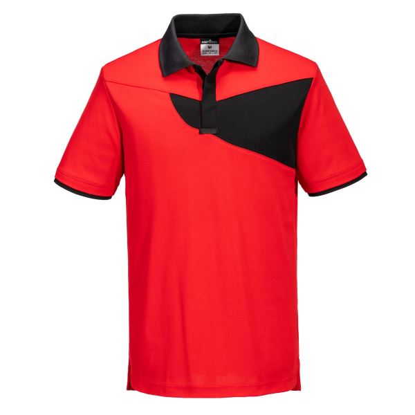 Red/black PW2 Cotton Comfort Polo Shirt S/S 