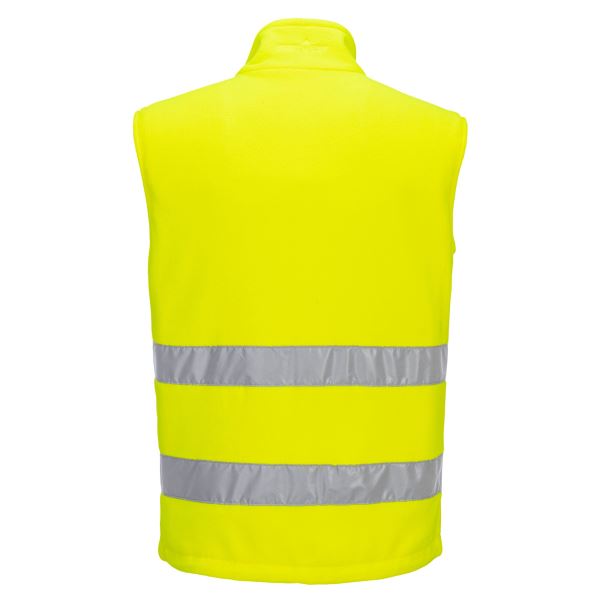 Yellow/black PW2 Hi-Vis Fleece Bodywarmer 