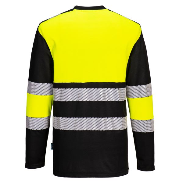 Yellow/black PW3 Hi-Vis Cotton Comfort Class 1 T-Shirt L/S  