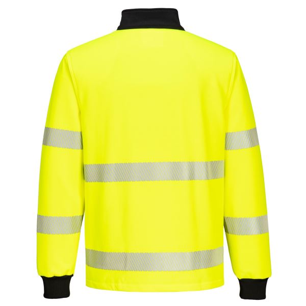 Yellow/black PW3 Hi-Vis 1/4 Zip Sweatshirt 