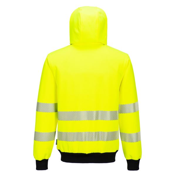 Yellow/black PW3 Hi-Vis Zip Hoodie  